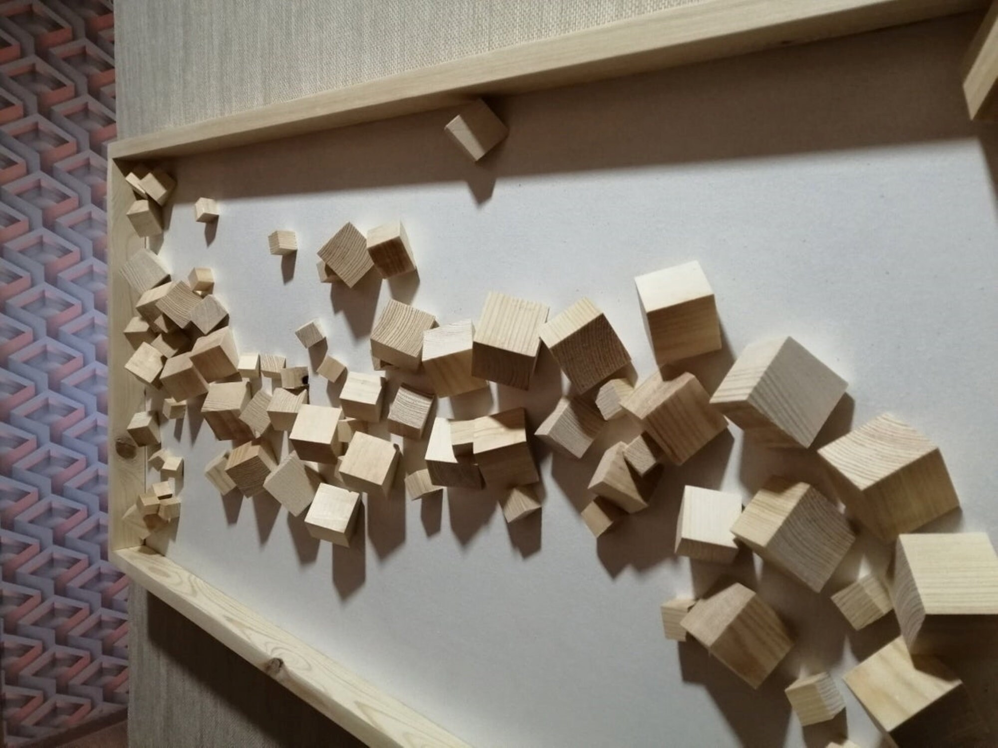 3D wall sculpture art wood Modern wood wall art Wooden block Etsy