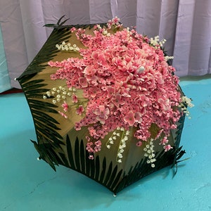 Pink Dream Umbrella - Floral Umbrella, Styling Prop, Festivals, Photo Shoots, Wedding, Boho Bride Accessory, Nature Lovers