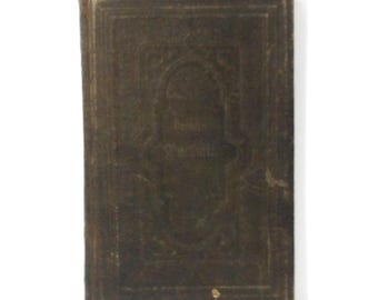 Antique 1878 Finnish Psalms Book Pocket Bible Impressed Leather Hardcover