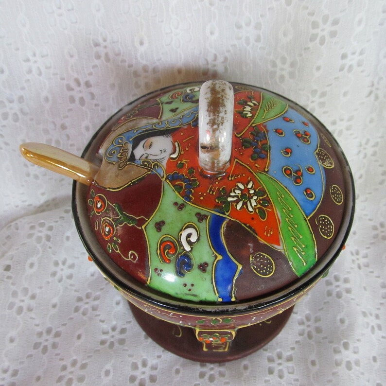 Vintage Japanese Soup Tureen Bowl with Lid and Spoon Nice Etsy