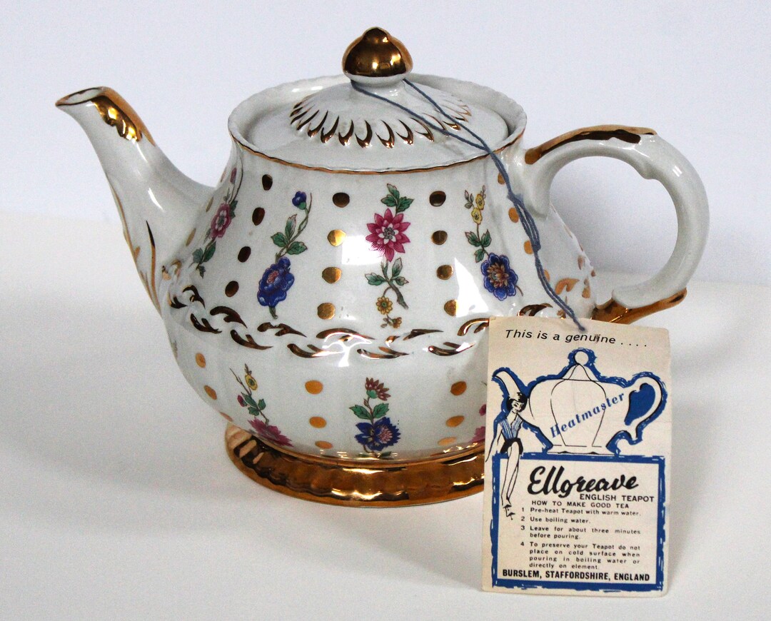 Vintage Ellgreave Heatmaster English Teapot Made in Burslem
