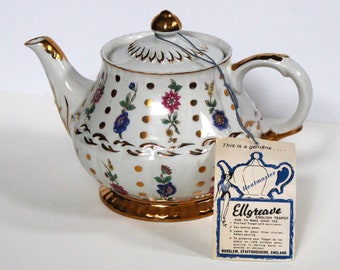 Vintage Ellgreave Heatmaster English Teapot ~ Made in Burslem, Staffordshire, England