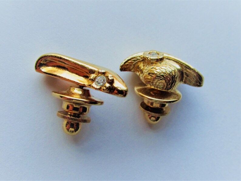Vintage Shoe /& Bonnet Gold Tone Avon Lapel Pin Set