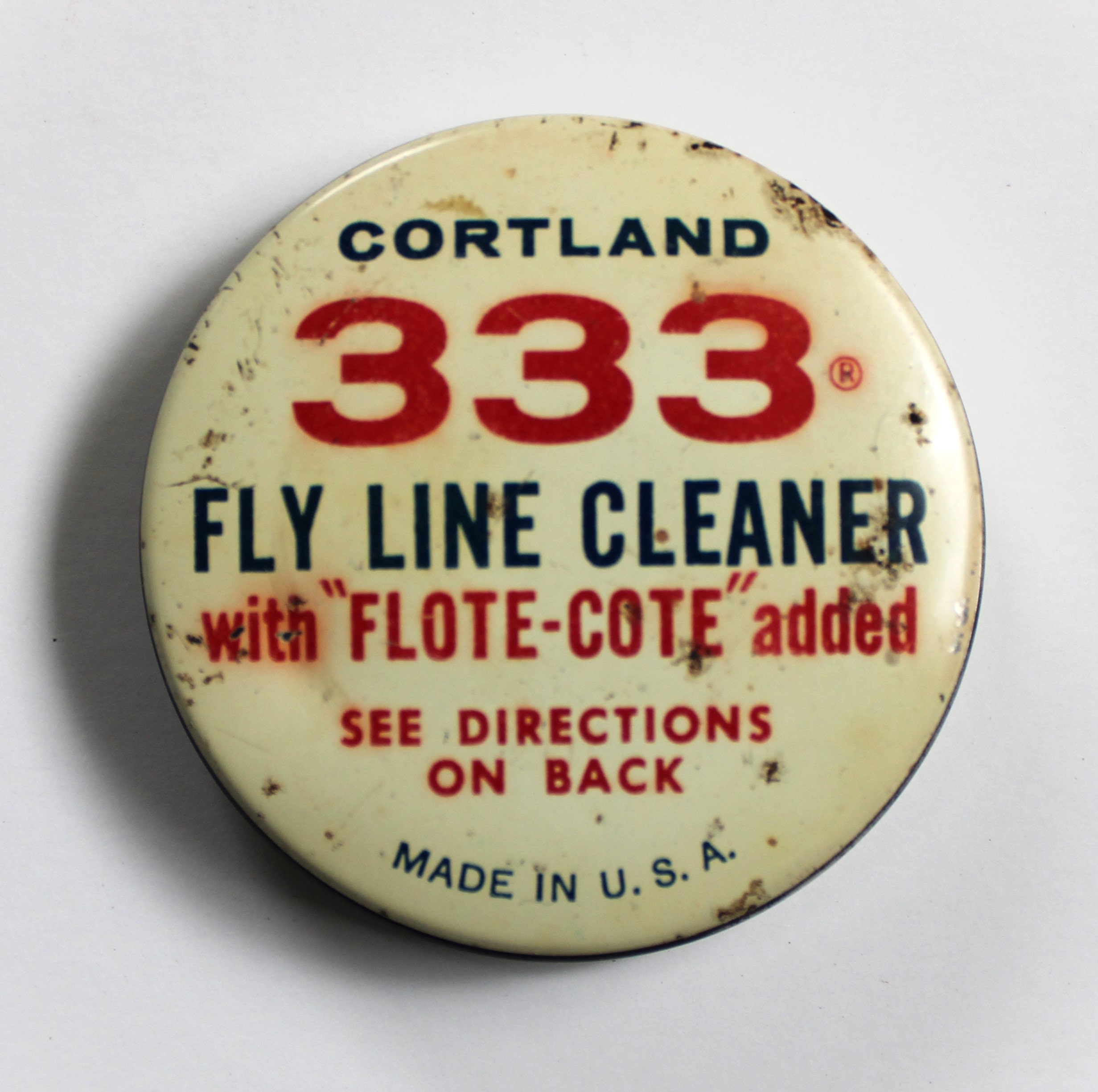 Vintage Cortland 333 Fly Line Cleaner With flote-cote Unused, Full Tin 