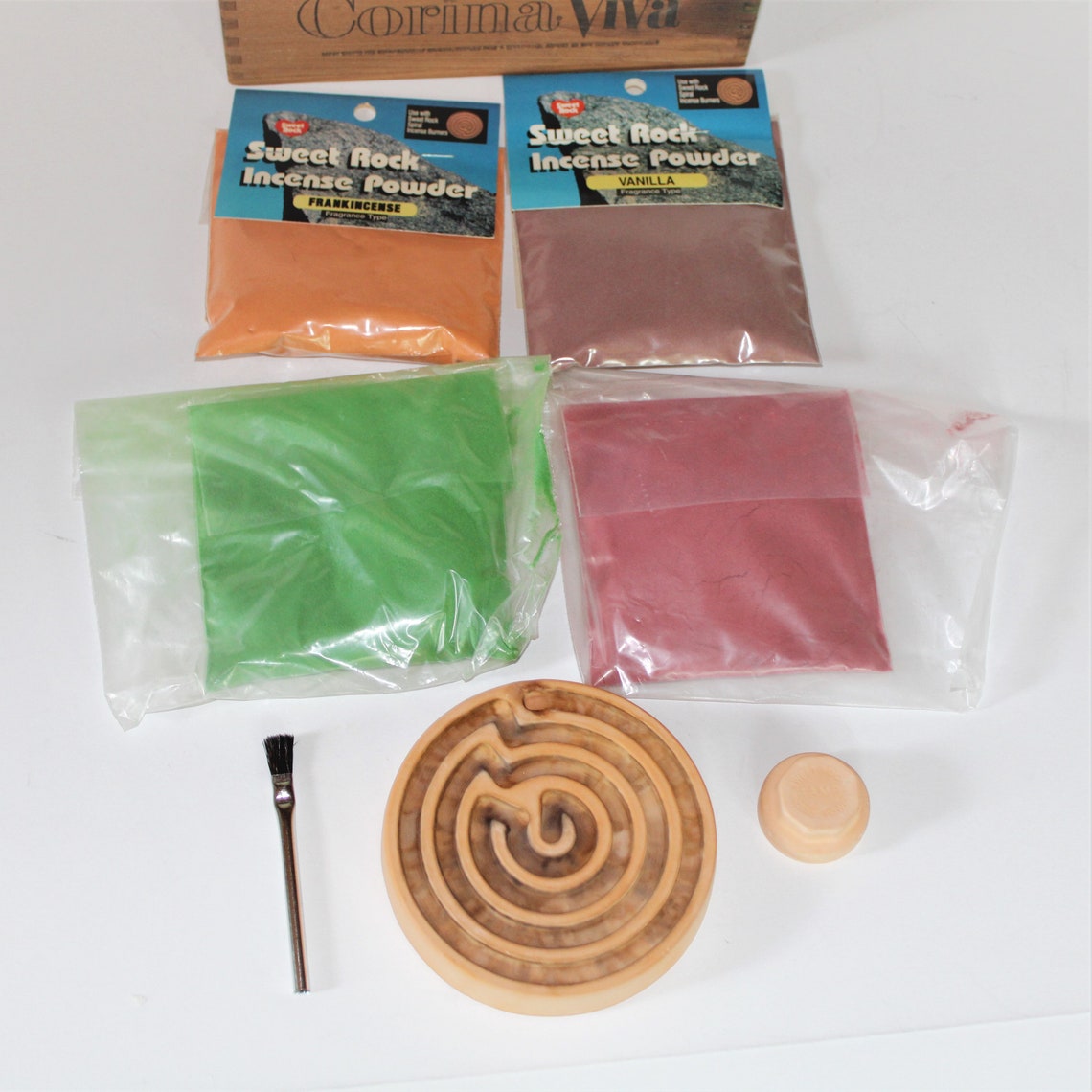 Vintage SWEET ROCK Incense Burner Kit with 4 Powder Packets & Etsy