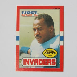 Tarjeta de fútbol americano Topps de la USFL de ANTHONY CARTER 1985 n.° 92