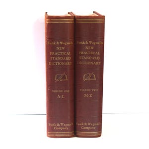 Funk & Wagnalls NEW PRACTICAL STANDARD Dictionary Vol. 1 + 2 Hardcover 1949 Edition