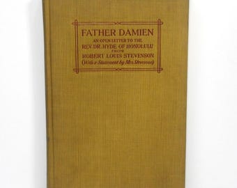 PADRE DAMIEN Carta abierta al reverendo Dr. Hyde de Honolulu de Robert Louis Stevenson (Tapa dura, 1911) Ave Maria Press