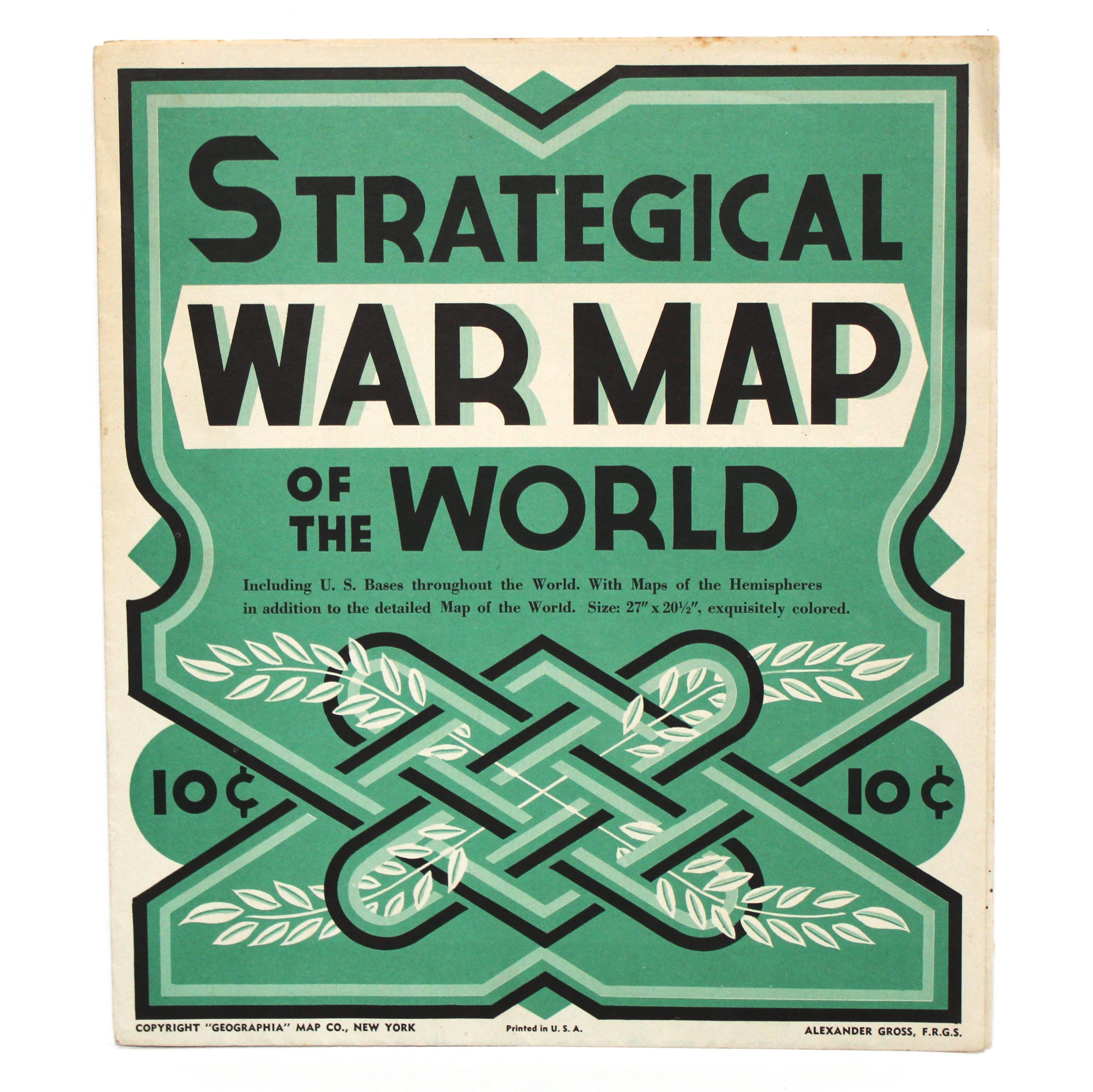 Rare WWII Strategical War Maps of the World by Geographia Map Co ...
