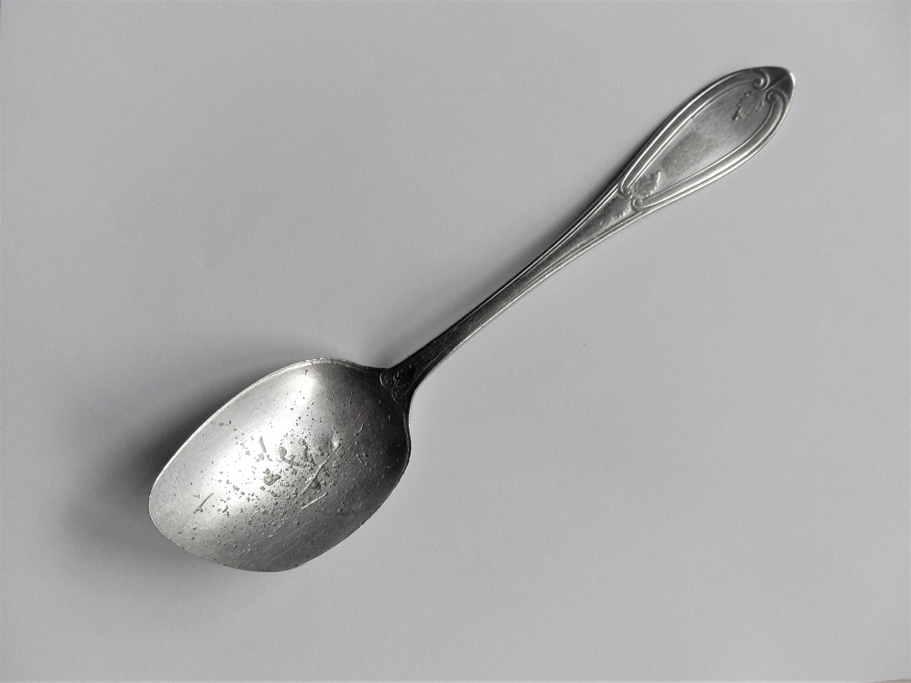 Old Antique Silver Stirring Spoon With Victorian Leaf Design 43.3 Grams Etsy