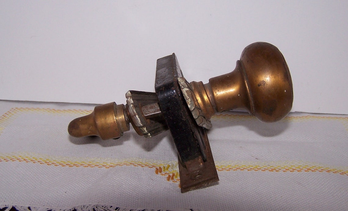 Vintage Brass Skeleton Key Door Knob Etsy