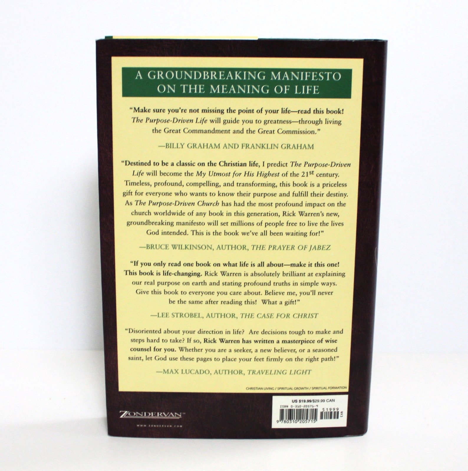 The Purpose Driven Life by Pastor Rick Warren (hardcover, 2002 ...