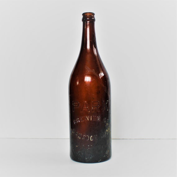RARE Antique Amber Glass Quart Beer Bottle Park Brewing Co. Etsy
