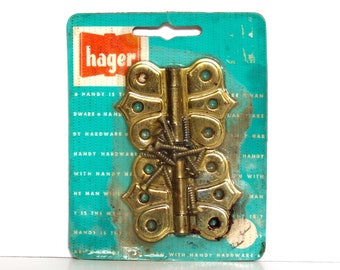 Bisagras de puerta de gabinete Hager vintage 1 1/2" CD 1000 acero forjado chapado en latón