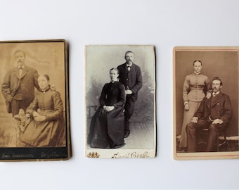 3 Carte de Visite Photographs of Swedish and Norwegian Married Couples