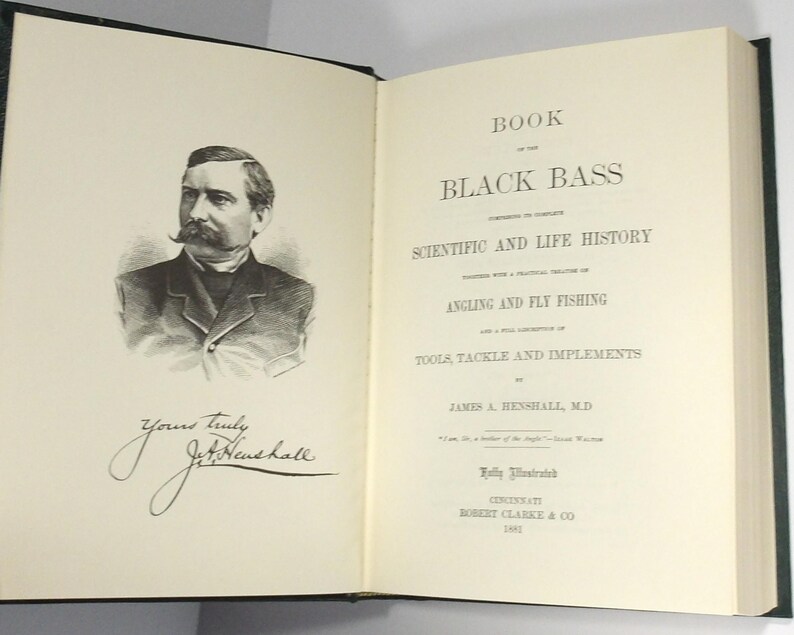 Black Bass-boken av James A. Henshall, M.D. 1881 Inbunden 1987 Nytryck bild 5