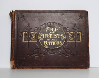 Libro de arte antiguo: "Arte y artistas de todas las naciones" (1895)