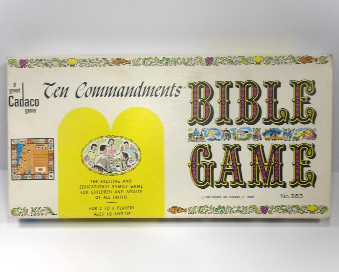 Vintage Ten Commandments BIBLE GAME by Cadaco 1966 Board Game COMPLETE ...