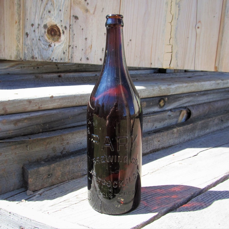 RARE Antique Amber Glass Quart Beer Bottle Park Brewing Co. Etsy