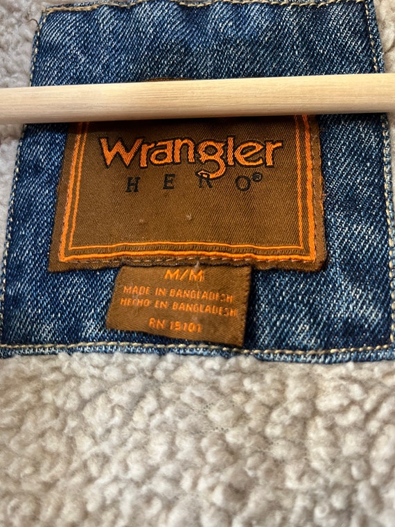 Vintage Wrangler Sherpa Lined Denim Vest - image 5