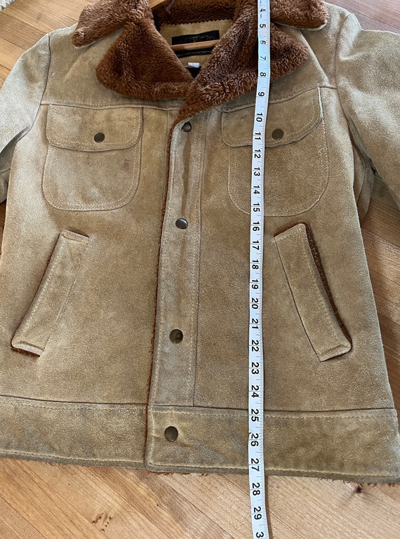 Vintage Suede Sherpa Lined Genuine Leather Jacket… - image 9