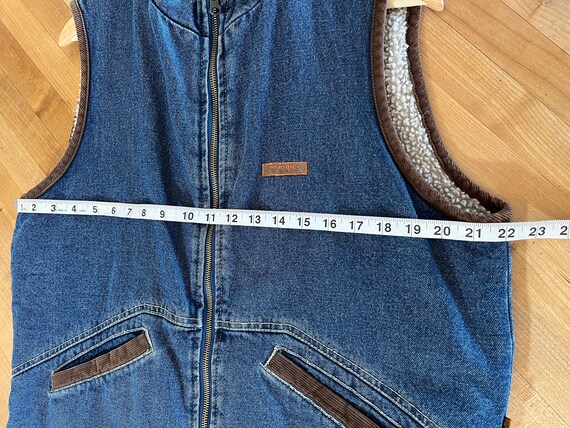 Vintage Wrangler Sherpa Lined Denim Vest - image 8