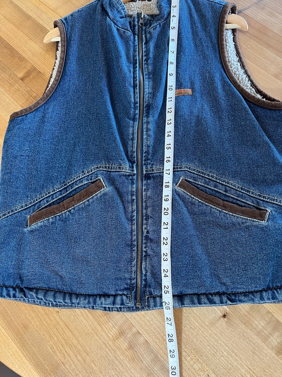 Vintage Wrangler Sherpa Lined Denim Vest - image 7