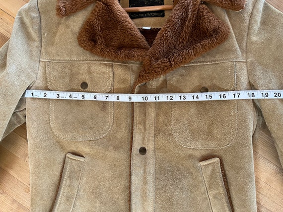 Vintage Suede Sherpa Lined Genuine Leather Jacket… - image 8