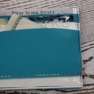Simple 4 "x 4" billetera de bolsillo plano dinero soporte de tarjeta delgado compacto