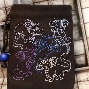 Dragon dice bag figure storage rpg dnd dungeon game d20 magic card trade