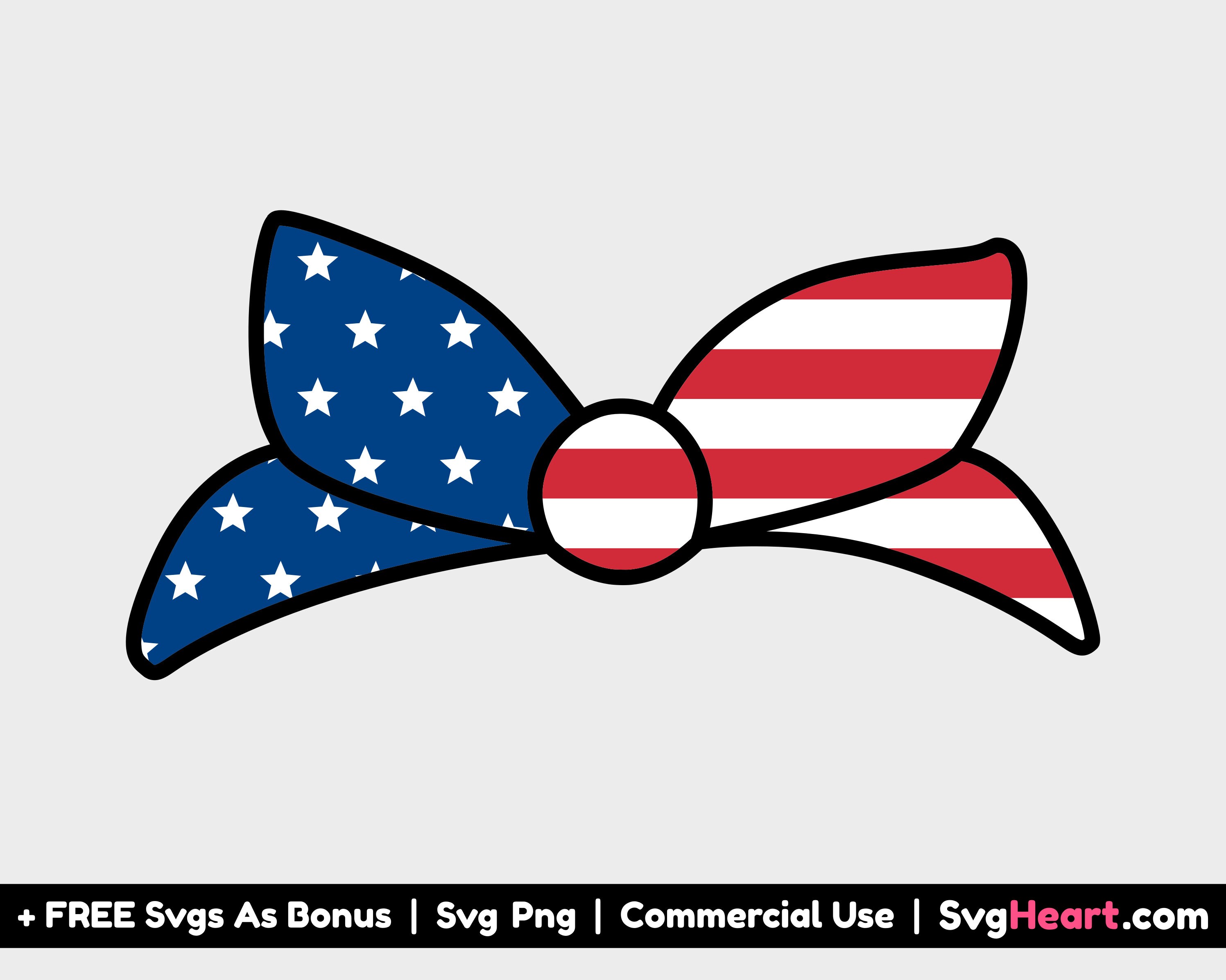 USA Flag Bow Svg Files For Cricut 4th Of July Freedom Etsy España