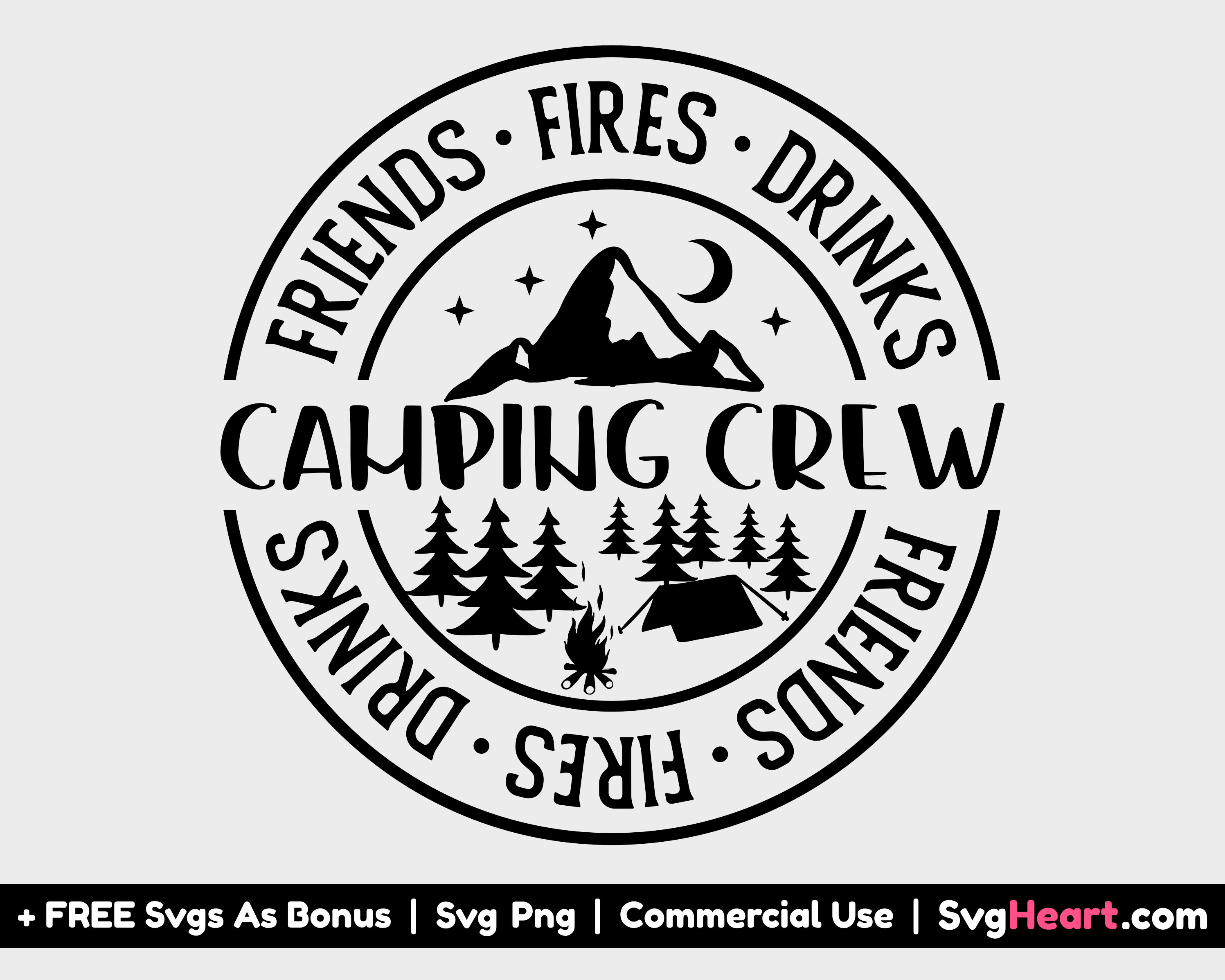 Camping Crew Friends Fires Drinks Svg Files for Cricut - Etsy Australia
