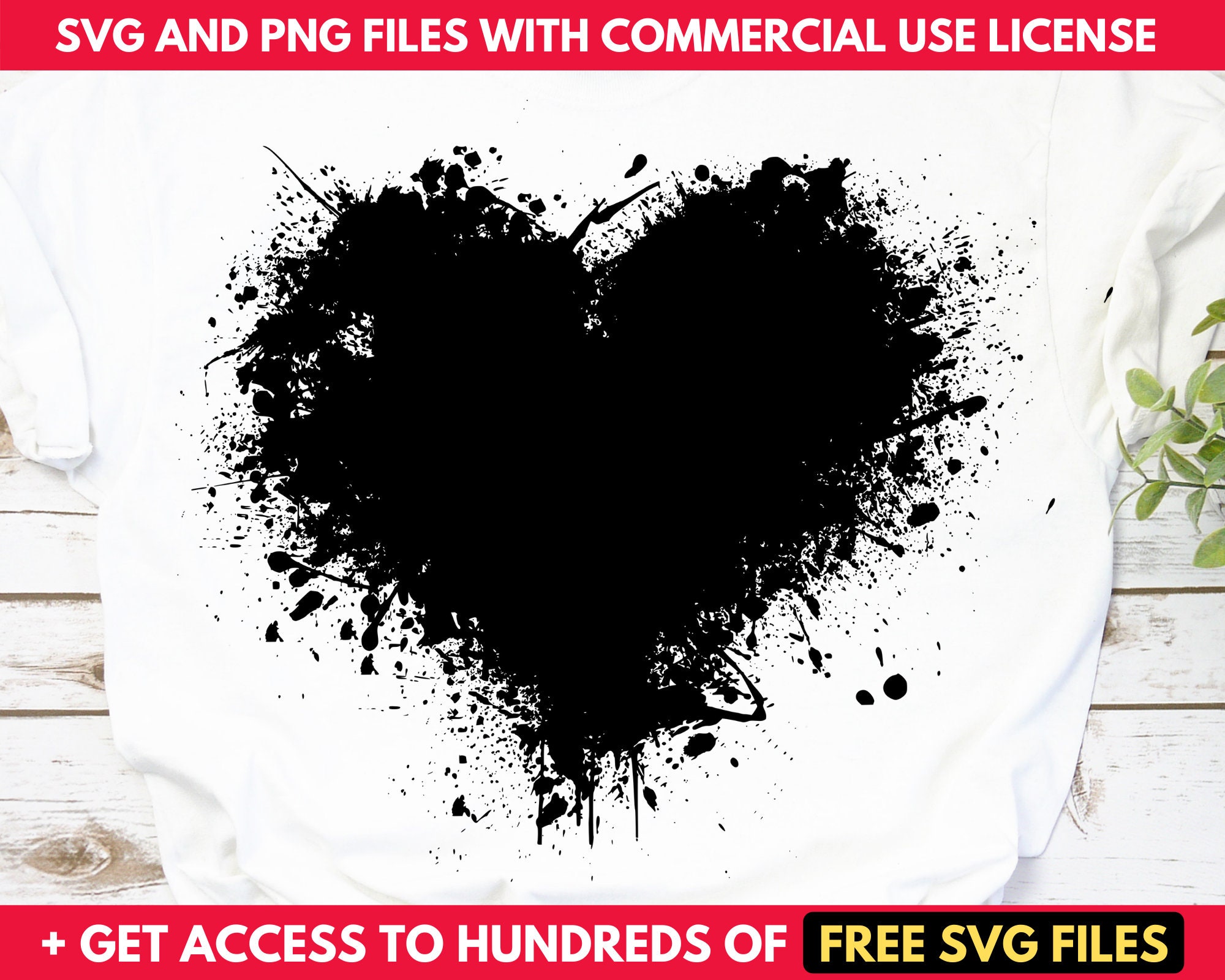 Heart Paint Spray Splatter Splash SVG File Vector Clipart Png Etsy