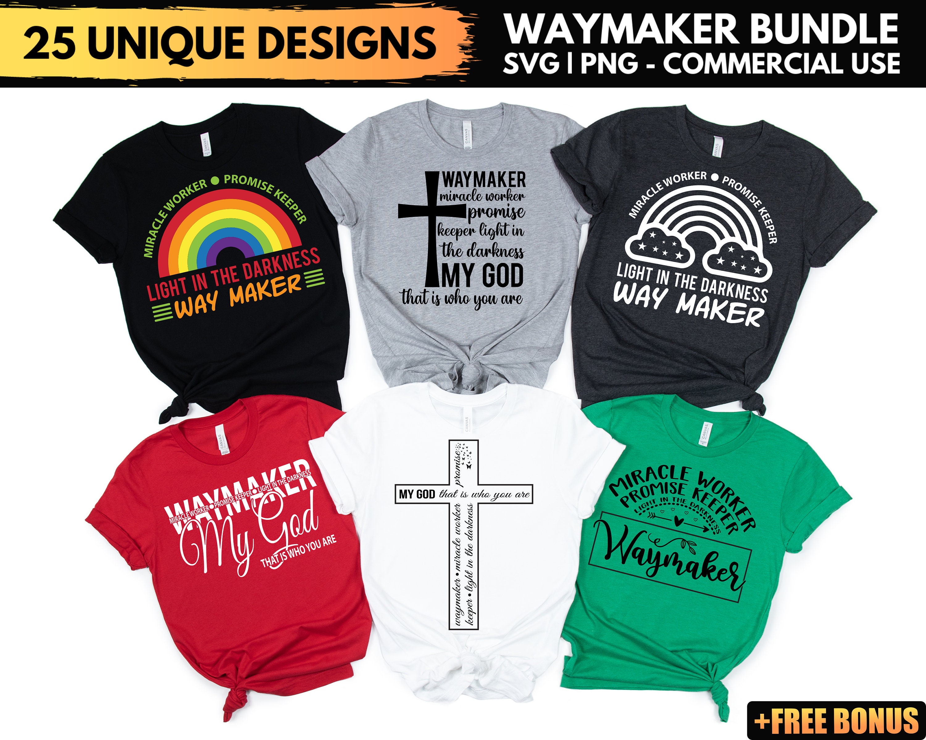 Download White Waymaker Rainbow Svg Bundle Shirt Png Files | Etsy