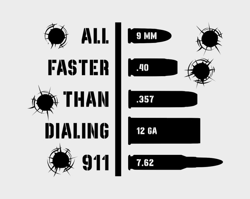 All Faster Than Dialing 911 Svg Files for Cricut Bullet Hole Etsy