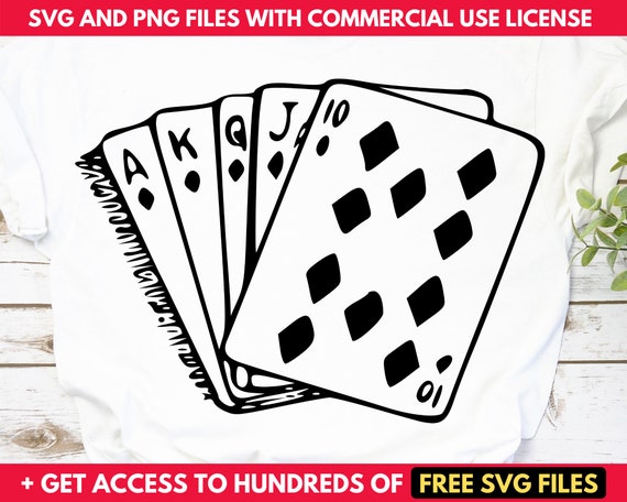 Download Playing Cards Svg Poker Royal Flush Free Cut Files For Cricut Etsy