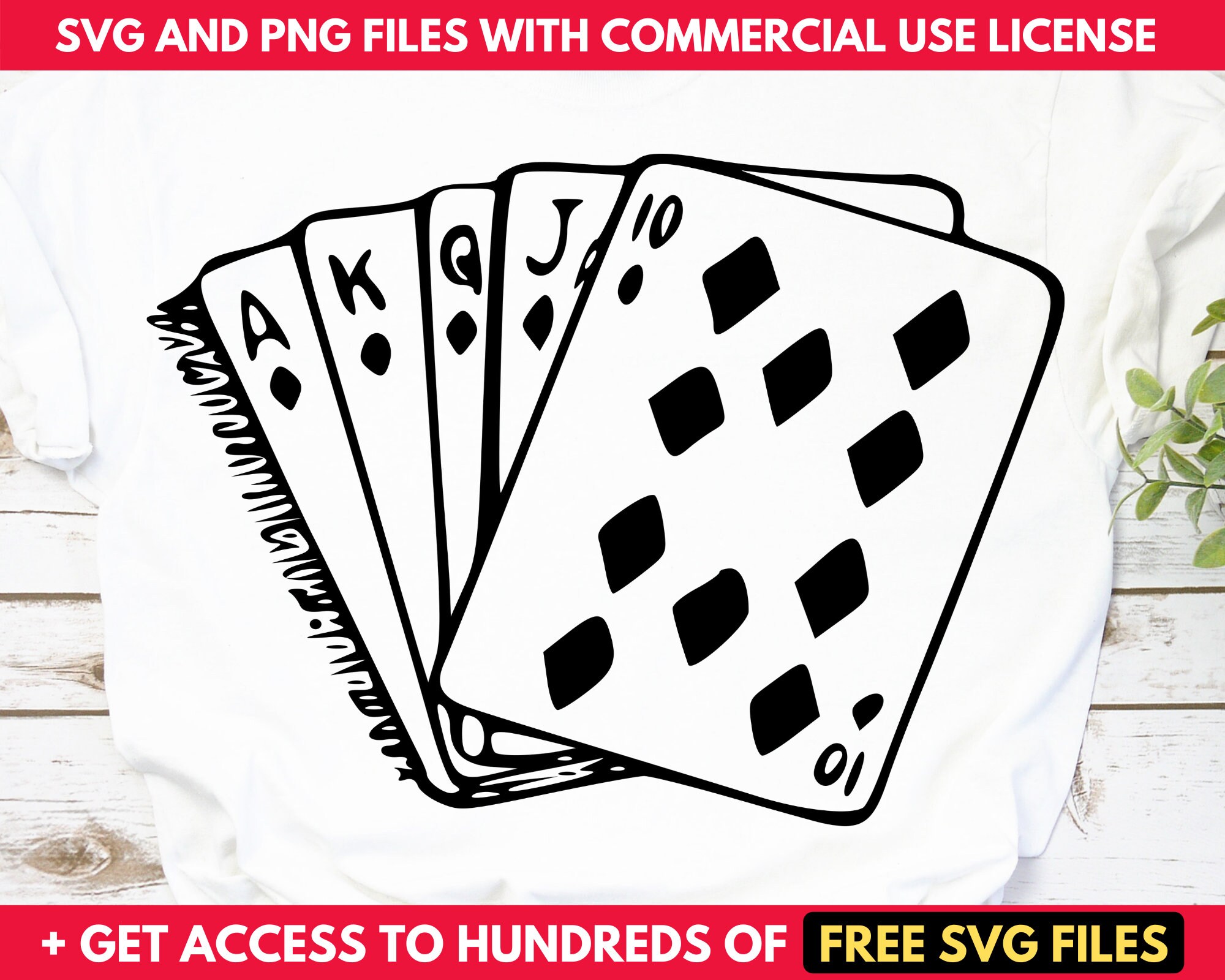 Download Playing Cards Svg Poker Royal Flush Free Cut Files For Cricut Etsy