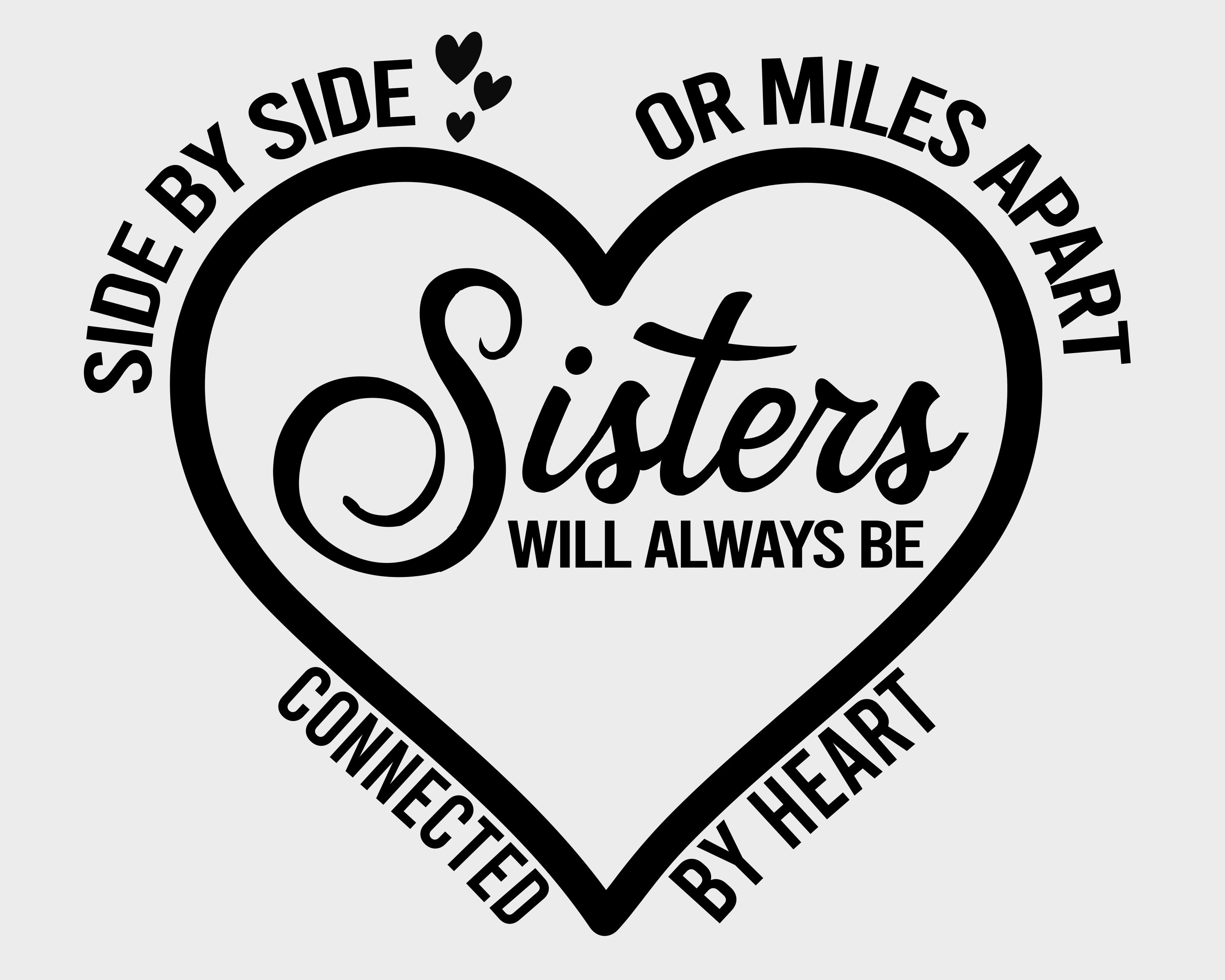 Side by Side or Miles Apart Sisters Will Always Be Connected - Etsy