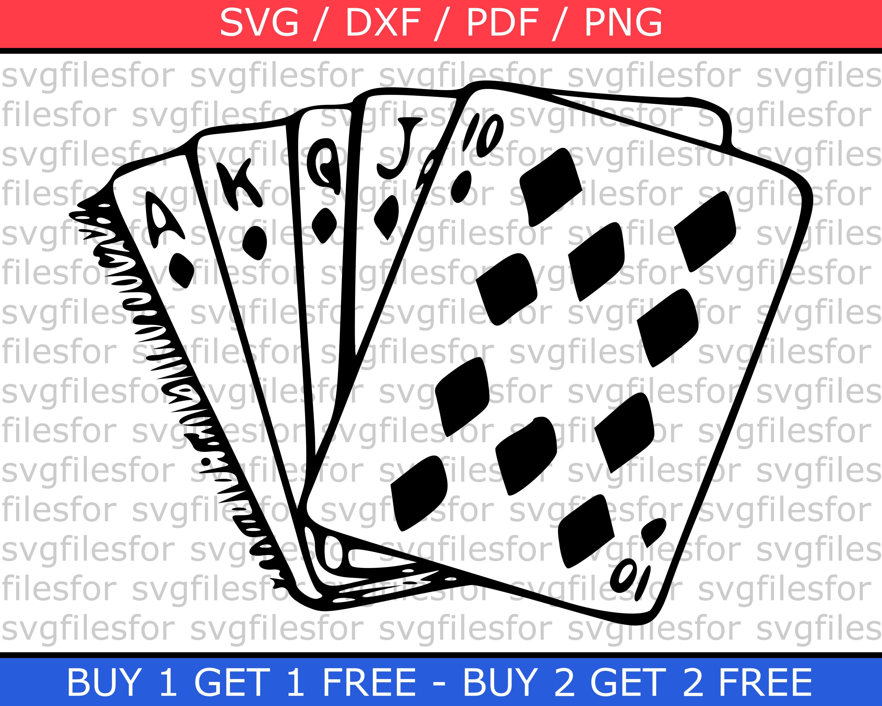 Download Playing cards SVG Poker Royal flush Free cut files for Cricut | Etsy