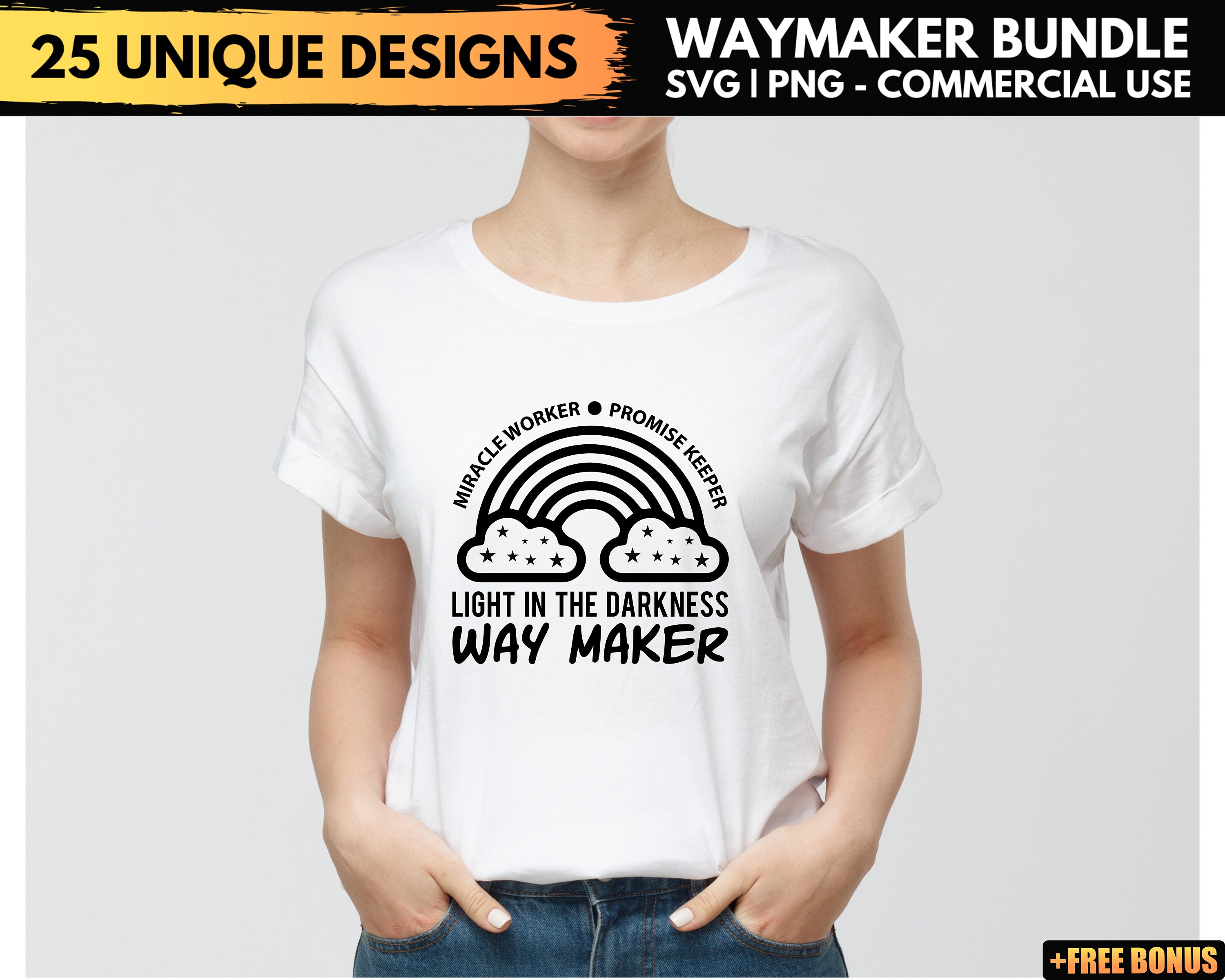 Download White Waymaker Rainbow Svg Bundle Shirt Png Files | Etsy