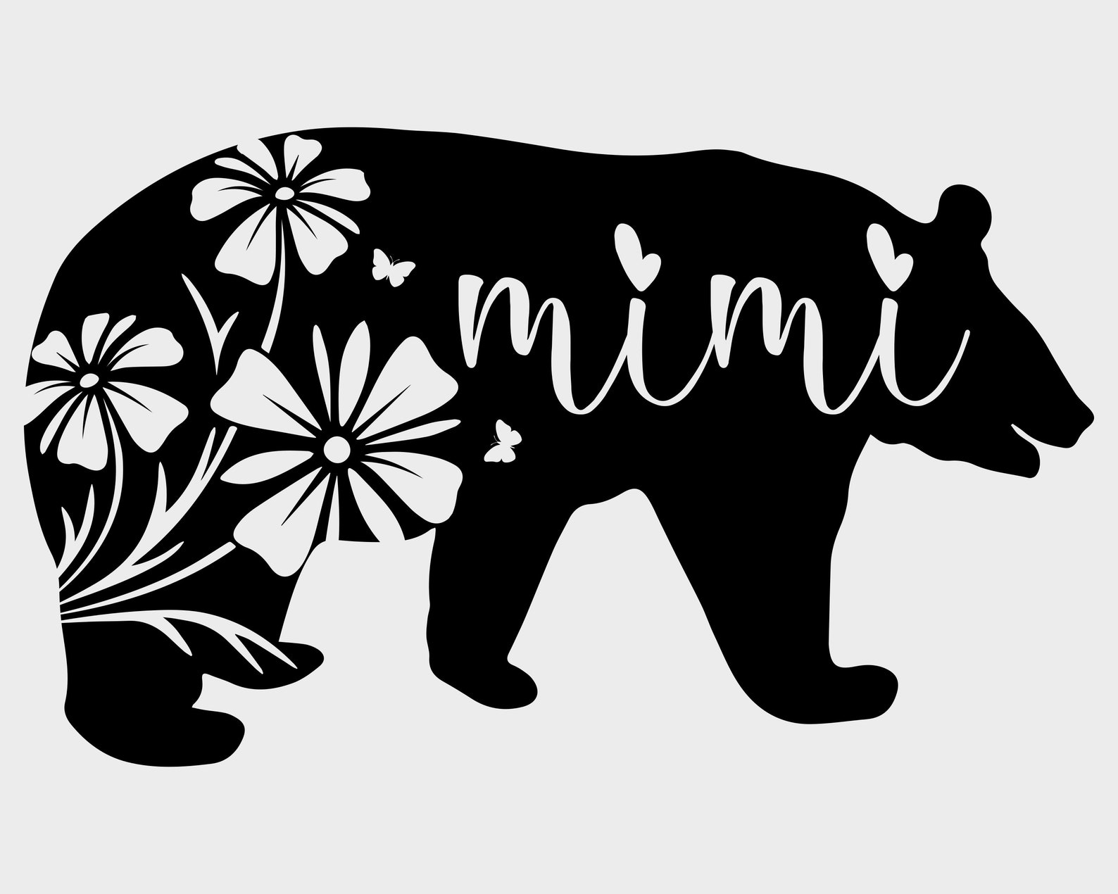 Mimi Flower Bear Svg Files For Cricut Mothers Day Mama Svg | Etsy