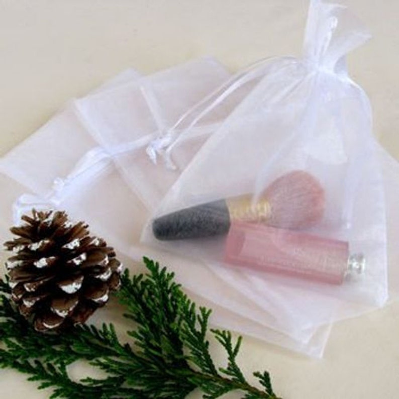 Large White Organza Pouches Pack of Five Great Stocking Filler Wrapping