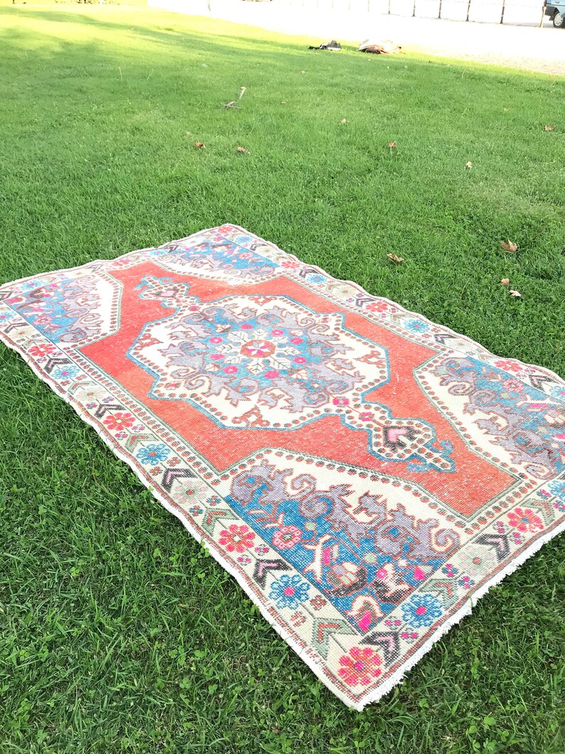 4x7 Area Rug Turkish Rug Vintage Rug Vintage Area Rug Area Etsy