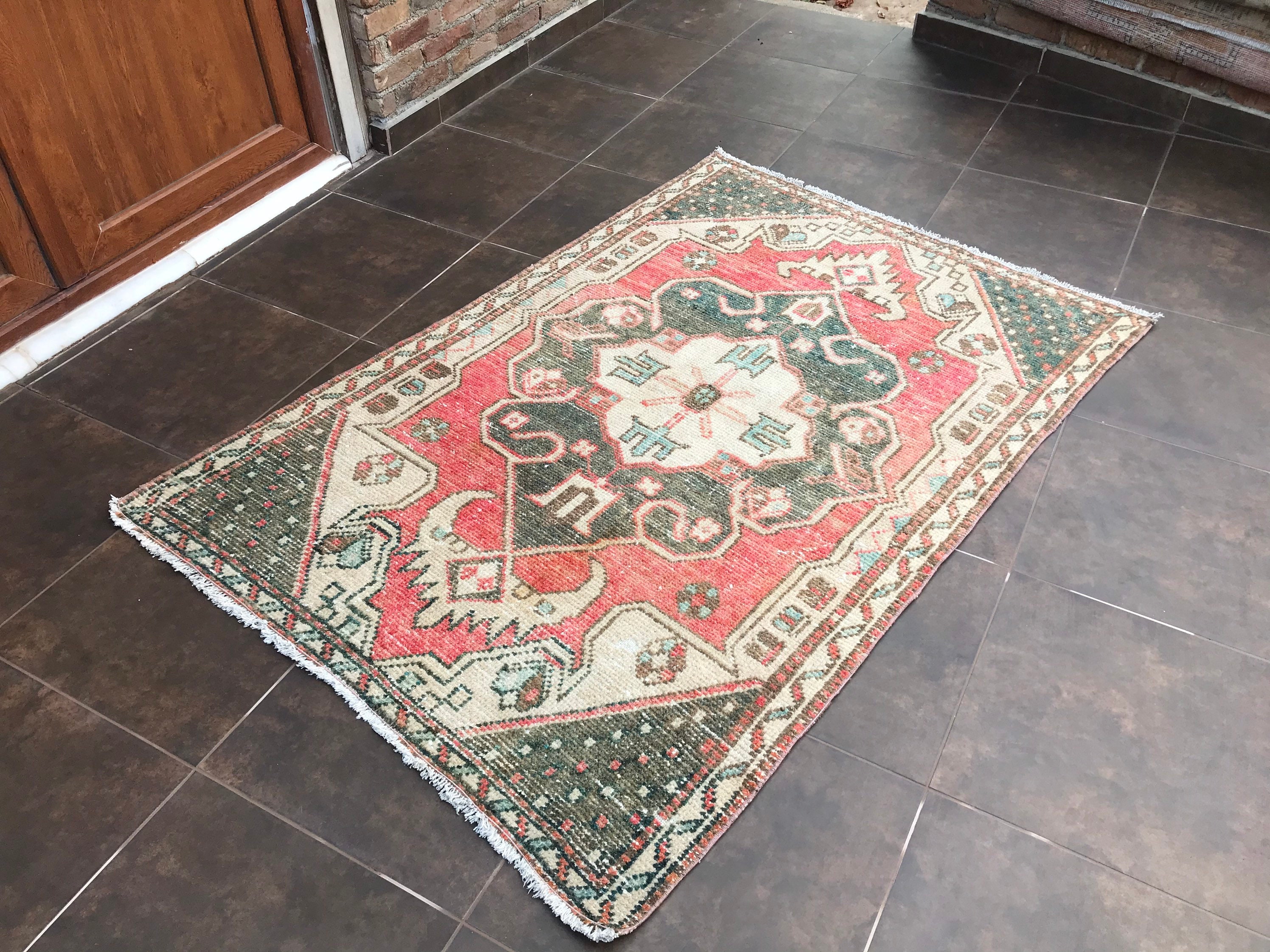 4x6 Area Rug Vintage Rug Turkish Rug Low Pile Vintage Rug Etsy