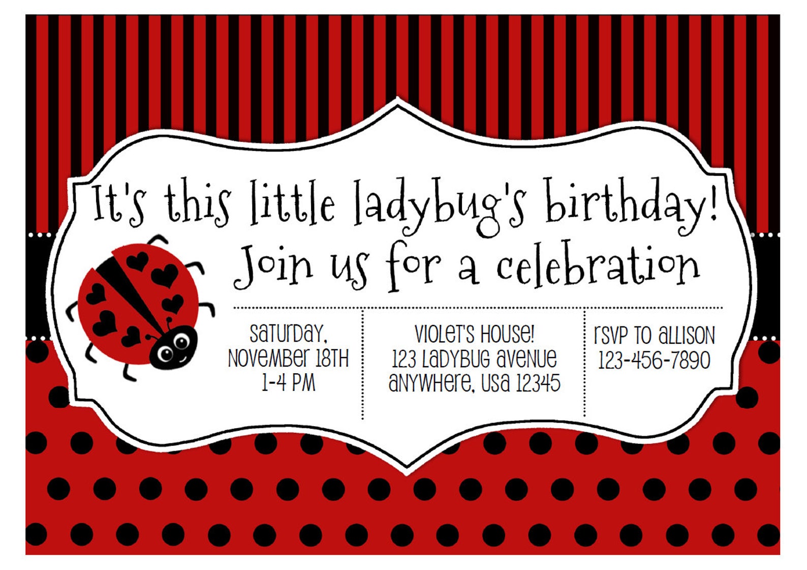 ladybug printable birthday party set instant download etsy