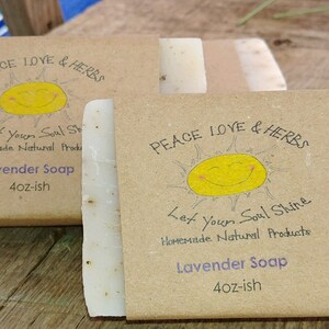 LAVENDER calendula chamomile homemade all natural soap, homemade soap, natural soap, lavender, lavender soap, 4 ounce bar give or take image 7