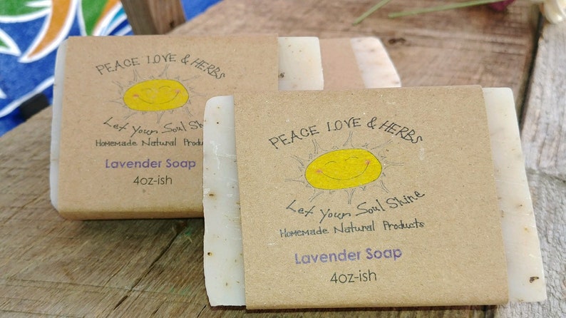 LAVENDER calendula chamomile homemade all natural soap, homemade soap, natural soap, lavender, lavender soap, 4 ounce bar give or take image 7