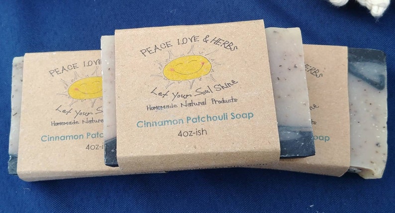Cinnamon Patchouli all natural homemade bar soap image 1