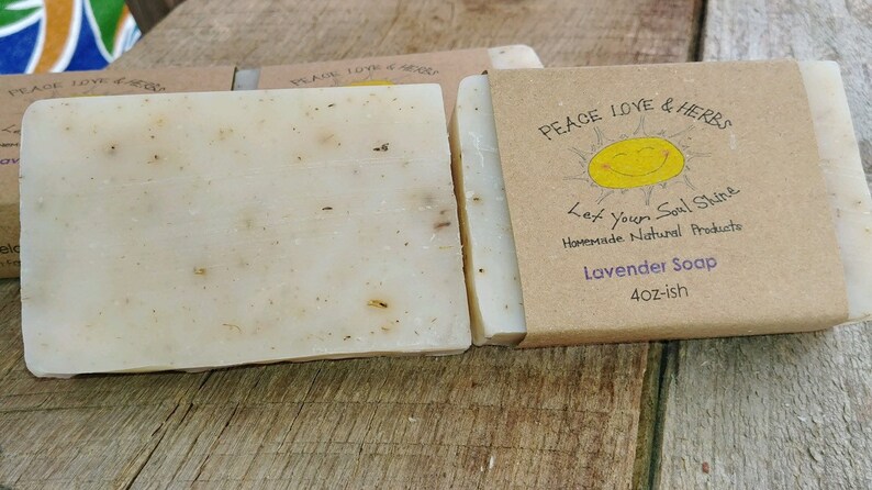 LAVENDER calendula chamomile homemade all natural soap, homemade soap, natural soap, lavender, lavender soap, 4 ounce bar give or take image 5