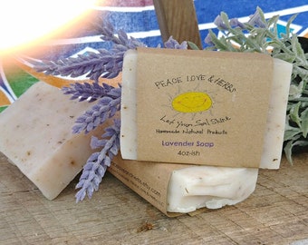 LAVENDER calendula chamomile homemade all natural soap, homemade soap, natural soap, lavender, lavender soap, 4 ounce bar give or take